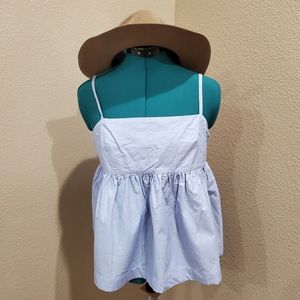 J. CREW CHAMBRAY BLUE TANK TOP BLOUSE COTTON WOMEN SMALL